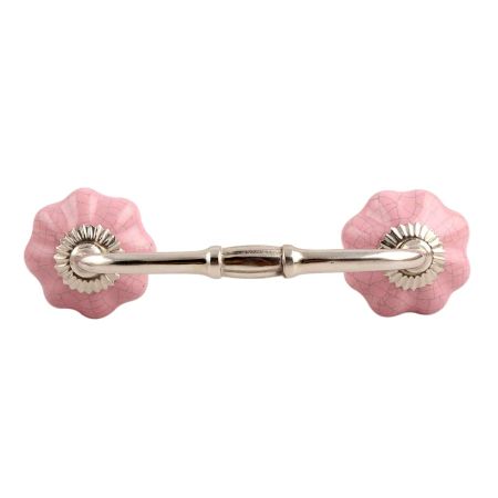 Pink Melon Crackle Ceramic Bridge Handle